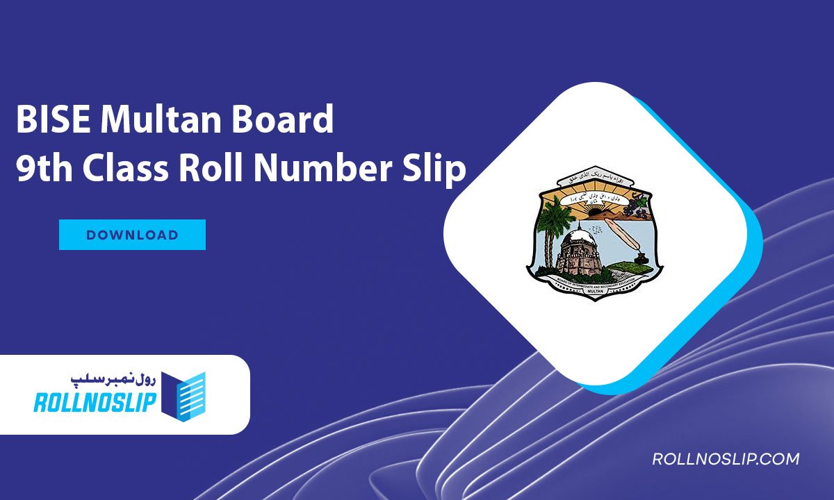 BISE Multan Board 9th Class Roll Number Slip