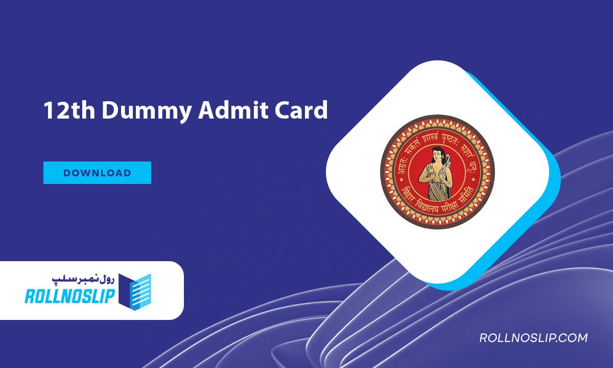 12th Dummy Admit Card